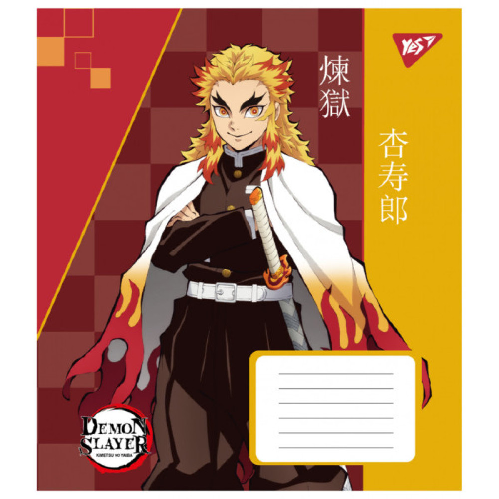 Зошит Yes Demon slayer 18 аркушів клітинка (767244)