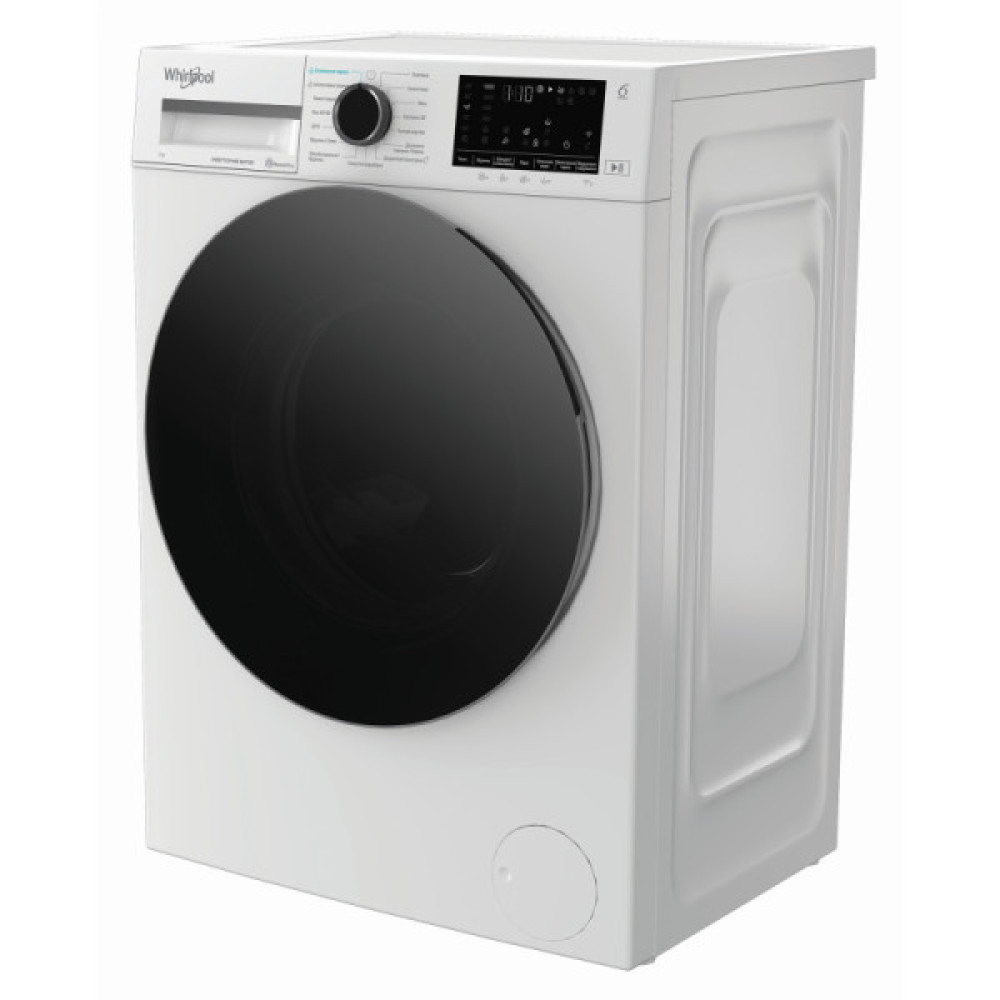 Пральна машина Whirlpool фронтальна, 7кг, 1200, A, 49.6см, дисплей, пара, інвертор, люк чорний, білий
