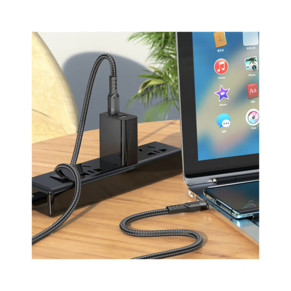 Дата кабель USB-C to USB-C 1.2m 60W U110 black HOCO (6931474770622)
