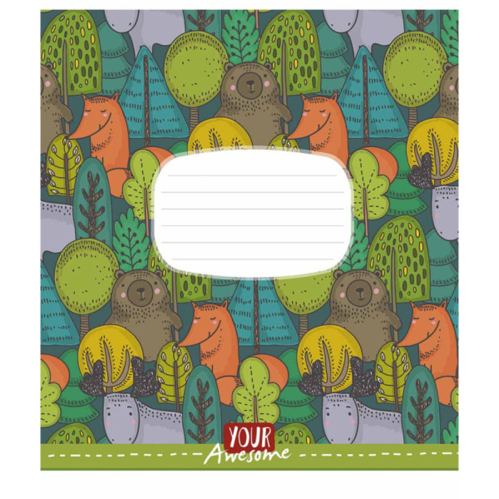 Зошит Школярик Funny cuties 12 аркушів коса лінія (012-3142L)