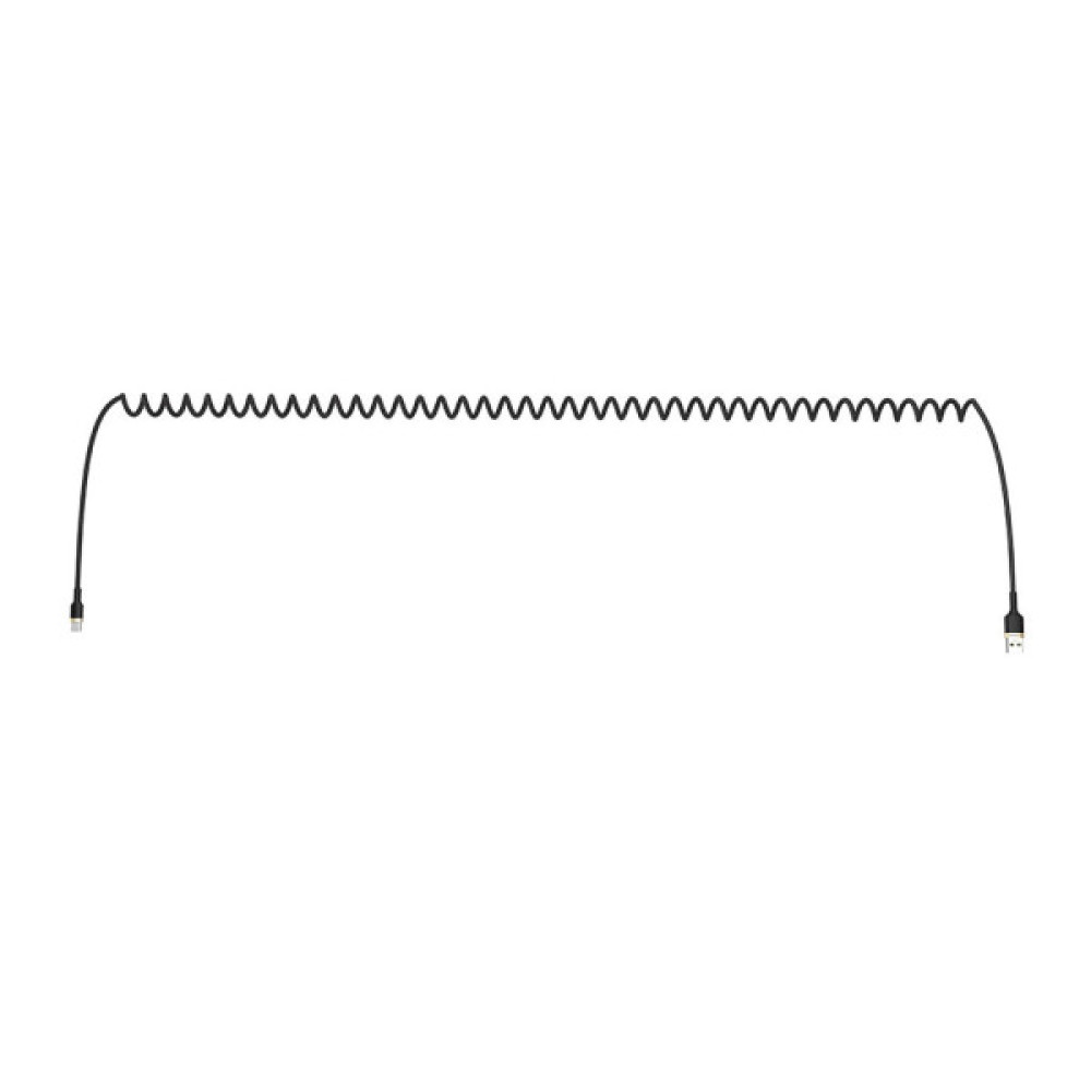 Дата кабель USB 2.0 AM to USB-C 1.0m spiral black ColorWay (CW-CBUC051-BK)
