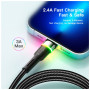 Дата кабель USB 2.0 AM to Lightning 2.0m 2.4A LED black Essager (EXCL-XCDA01)