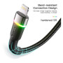 Дата кабель USB 2.0 AM to Lightning 2.0m 2.4A LED black Essager (EXCL-XCDA01)