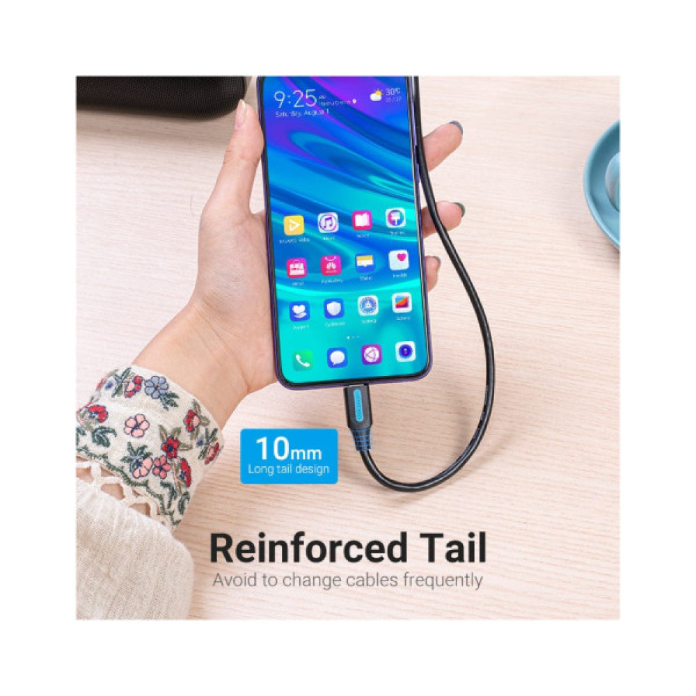 Дата кабель USB 3.0 AM to USB-C 1.5m black Vention (COZBG)