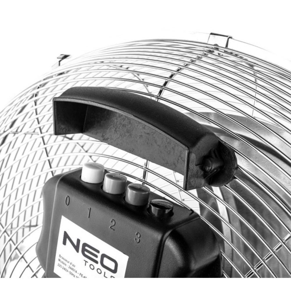 Вентилятор підлоговий Neo Tools NT10 професійний, 45см, 100Вт, двигун мідь 100%, срібний