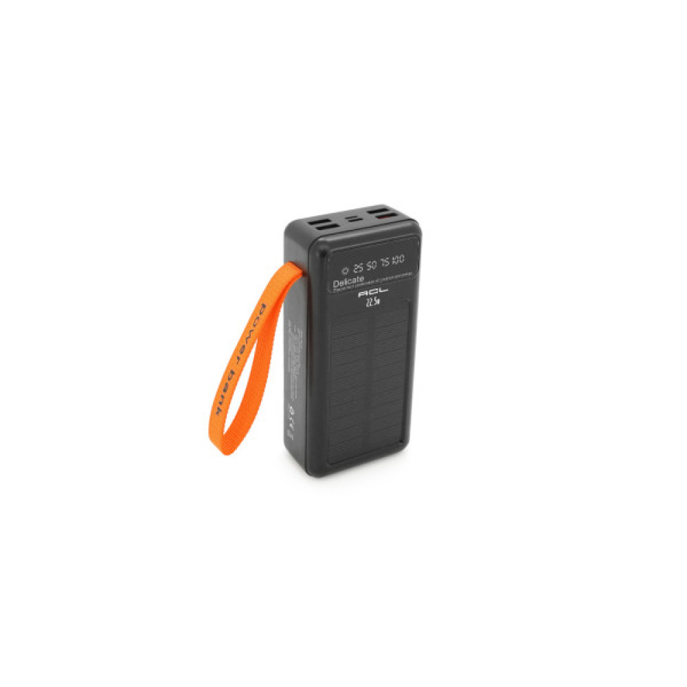 Батарея універсальна ACL 30000mAh, Solar, 22.5W, cables Type-C + Lighting, Black (ACL PW-141)