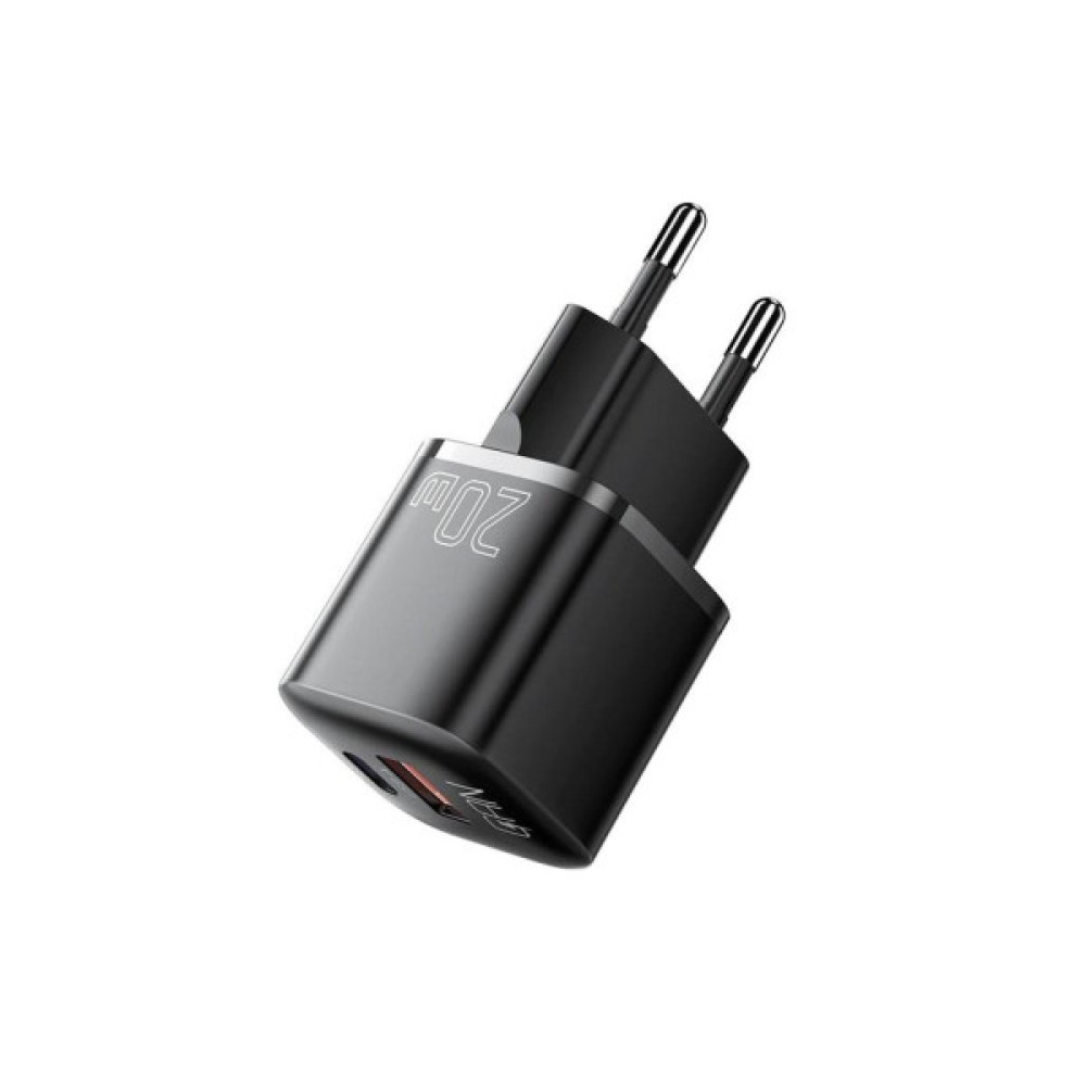 Зарядний пристрій Essager 1xUSB + 1xUSB-C PD20W GaN (ECTAC-HMB01-P)
