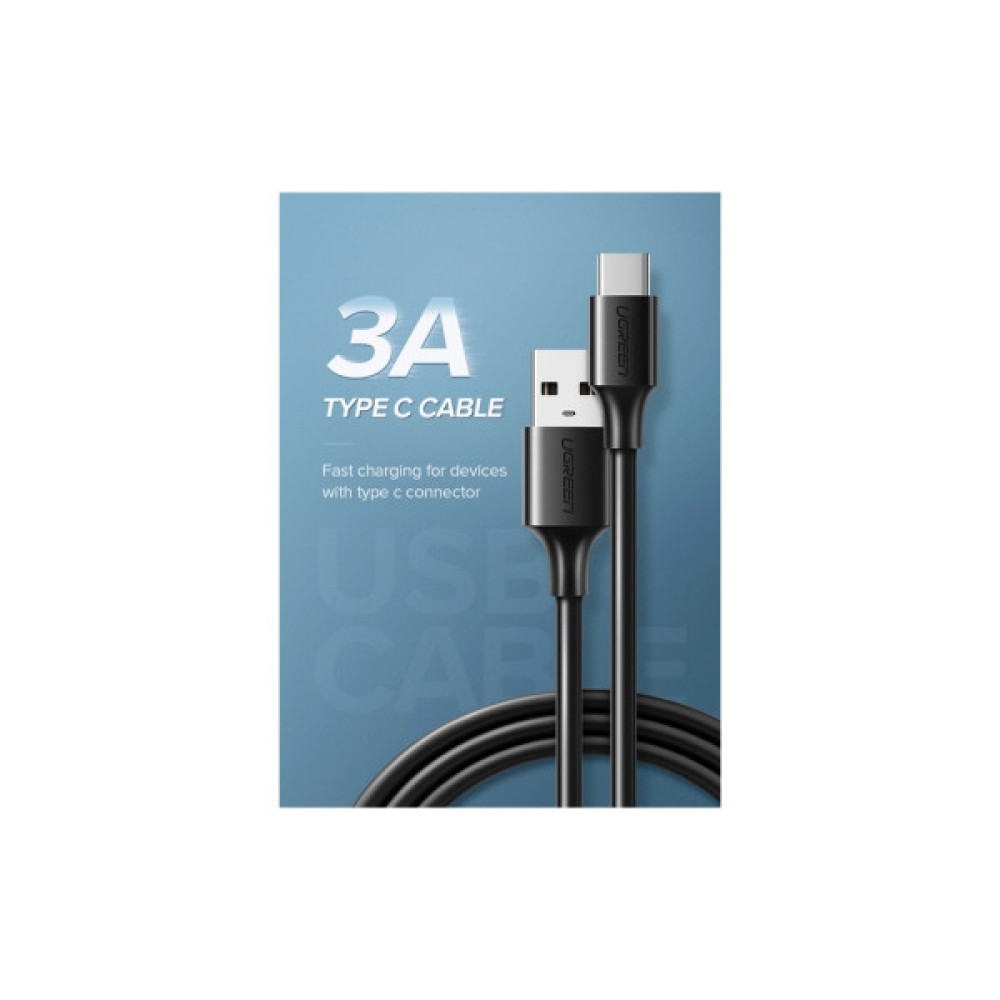 Дата кабель USB 2.0 AM to USB-C 0.25m 3A US287 black Ugreen (60114)
