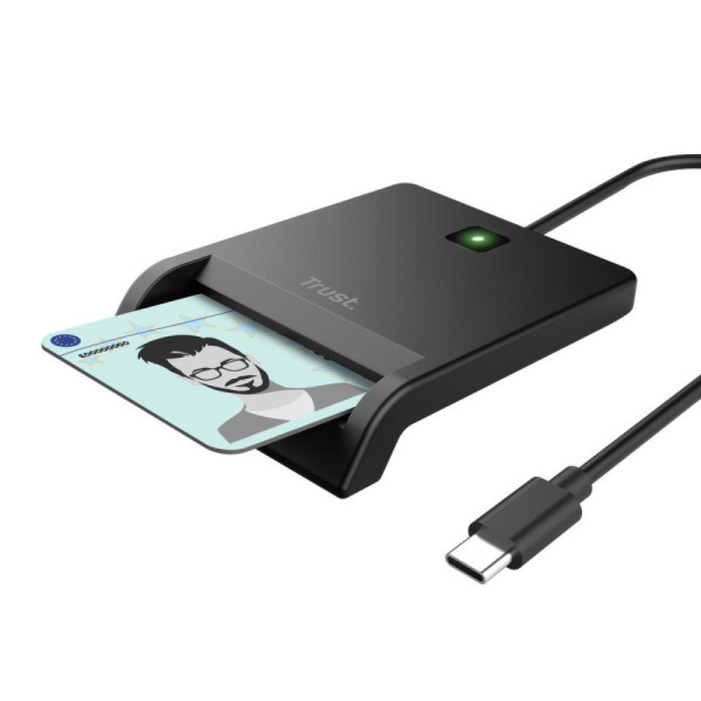 Кардридер Trust Primo Smartcard Reader, USB-C, чорний