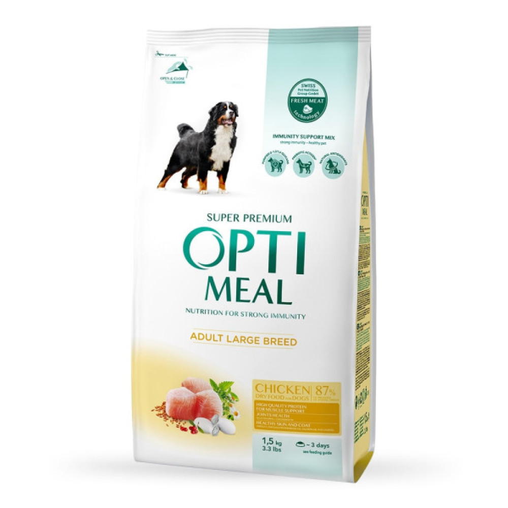 Сухий корм для собак Optimeal для великих порід зі смаком курки 1.5 кг (4820083905360)