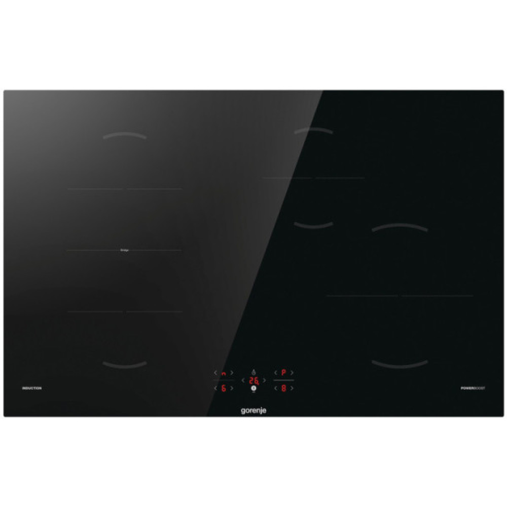 Варильна поверхня Gorenje індукційна, 80см, PowerBoost, TouchControl, поєднання конфорок, чорний