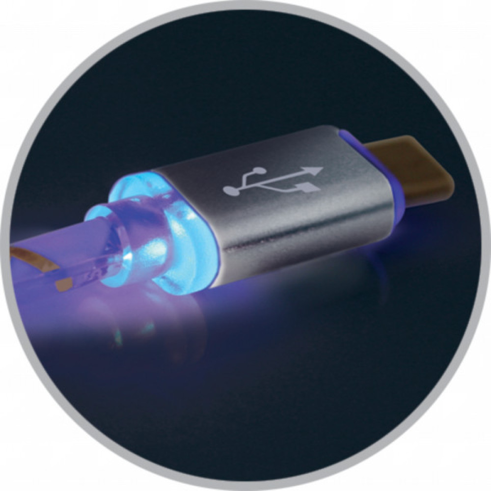 Дата кабель USB 2.0 AM to Micro 5P 1.0m GrayLED backlight Defender (87554)