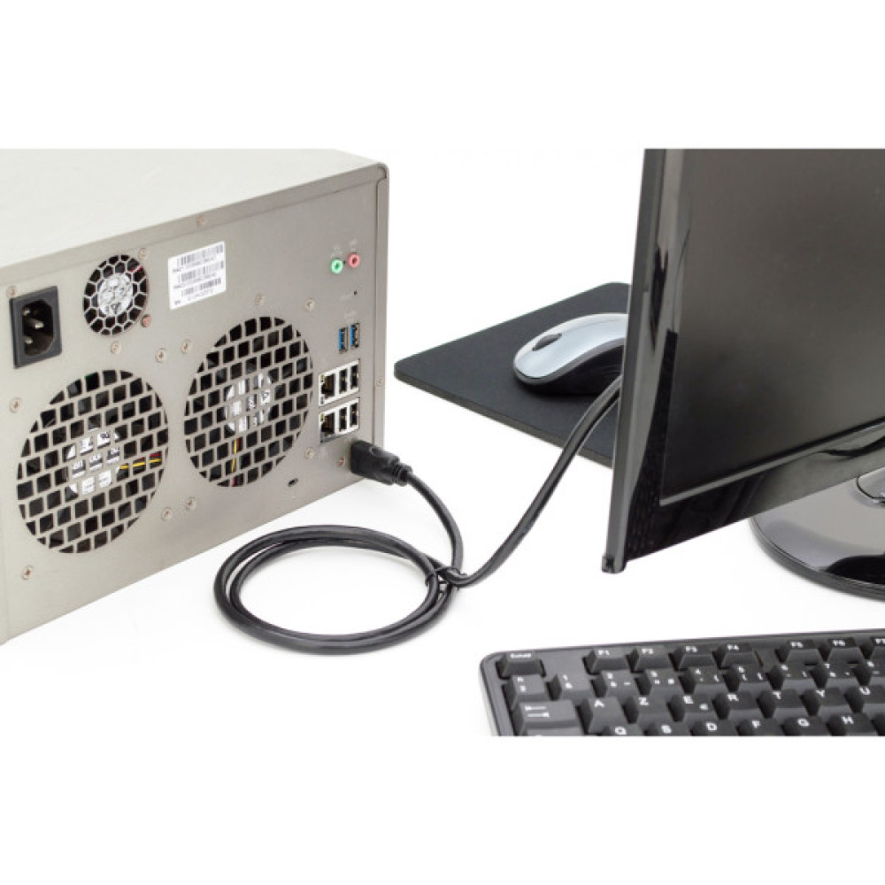 Кабель мультимедійний HDMI M to HDMI M 2.0m 4K60Hz w/Ethernet black Digitus (DB-330123-020-S)