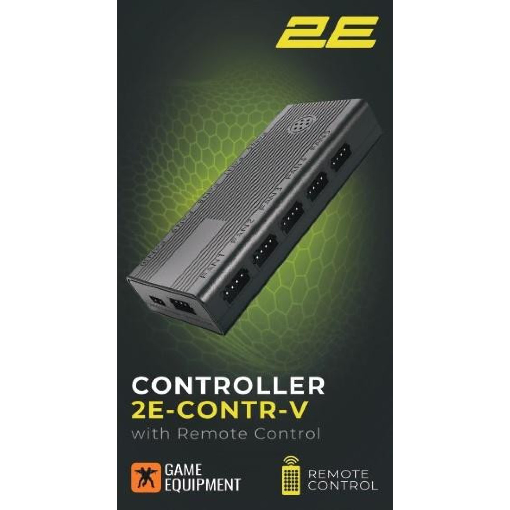 Контролер 2E GAMING CONTR-V ARGB 10 fans 4pin, SATA +5V 3pin, пульт