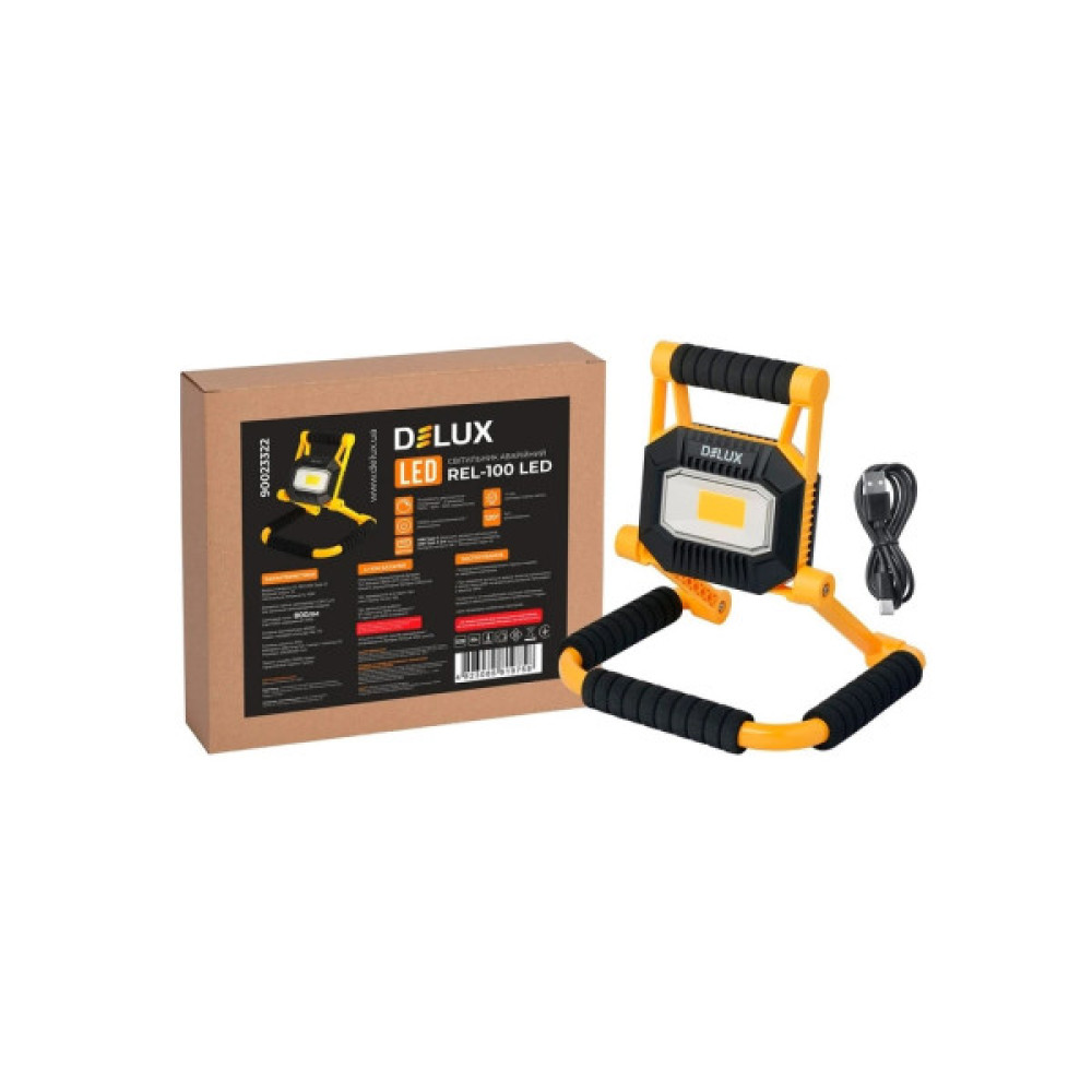 Прожектор Delux REL- 100 (3.7V 2200mAh) LED COB 10W 6500K IP54 (90023322)