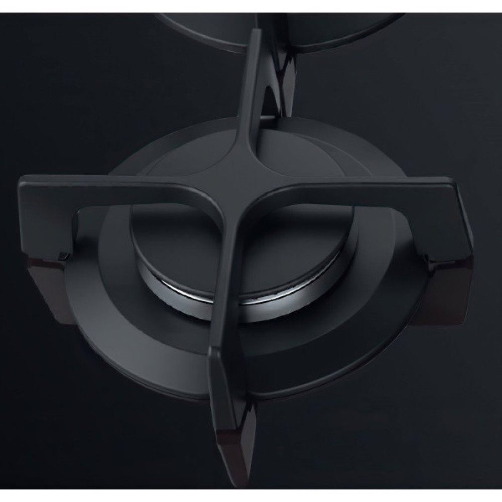 Варильна поверхня Whirlpool газова на склі, 60см, чавун, чорний