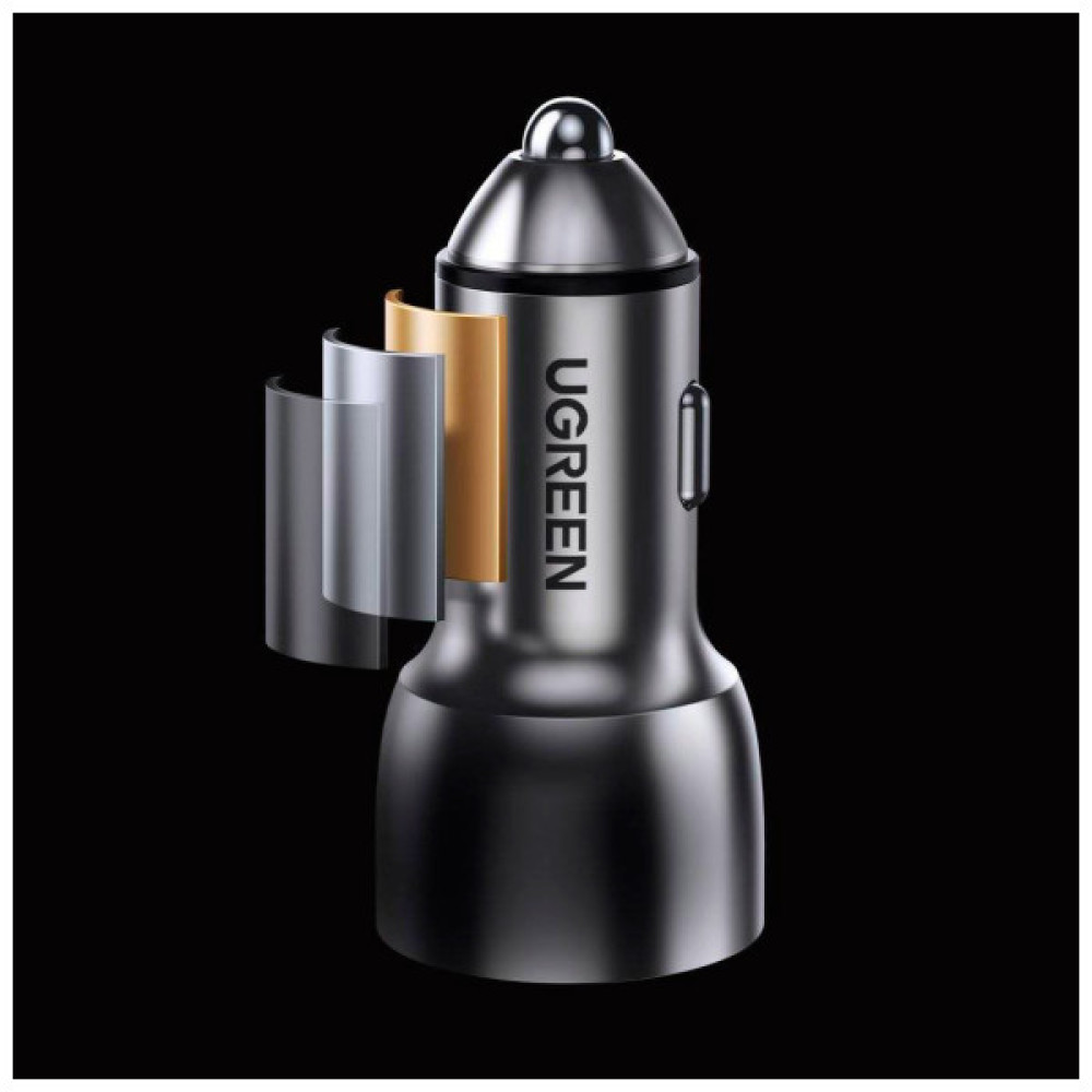 Зарядний пристрій Ugreen 1xUSB-C + 1xUSB QC3.0 60W CD213 gray (60980)