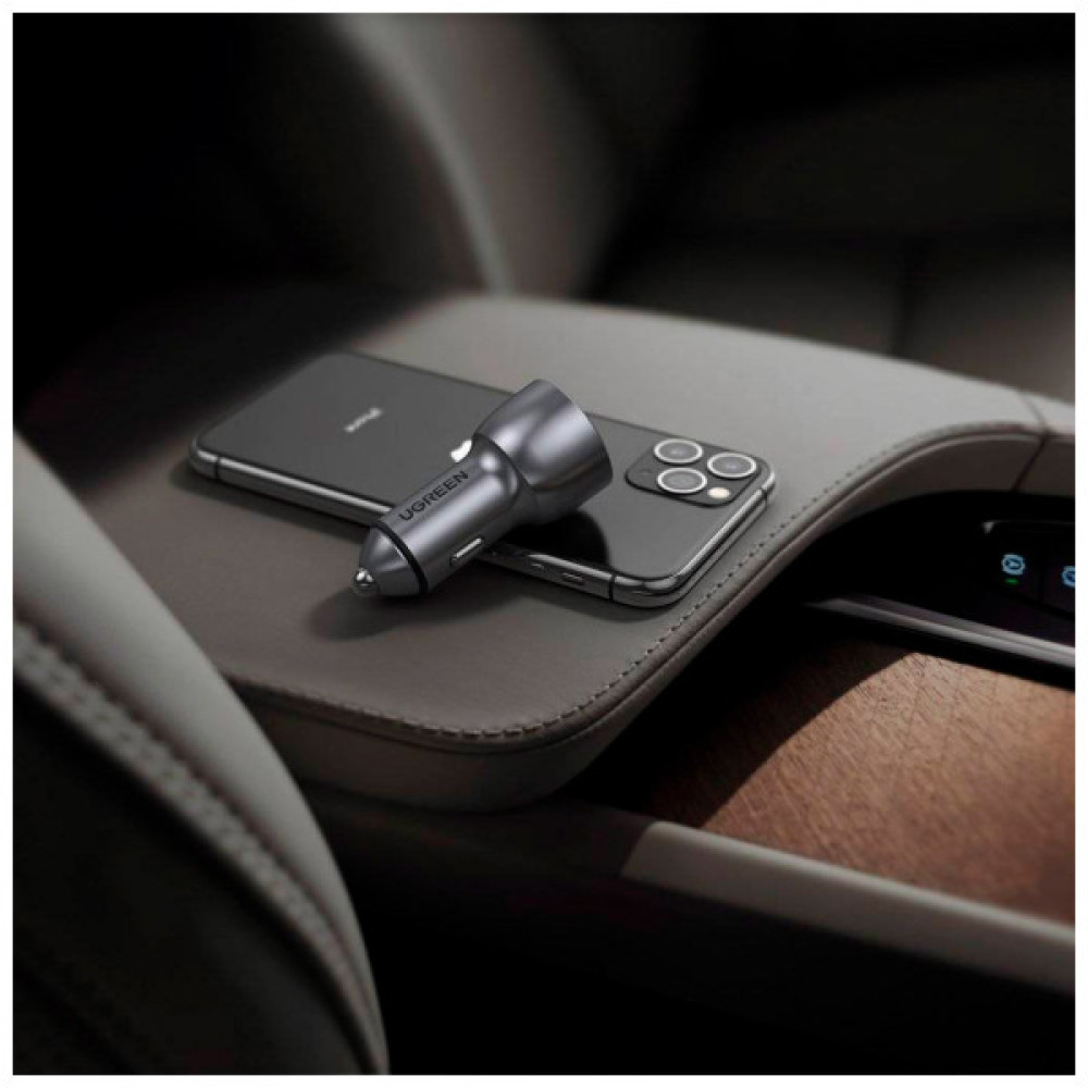 Зарядний пристрій Ugreen 1xUSB-C + 1xUSB QC3.0 60W CD213 gray (60980)