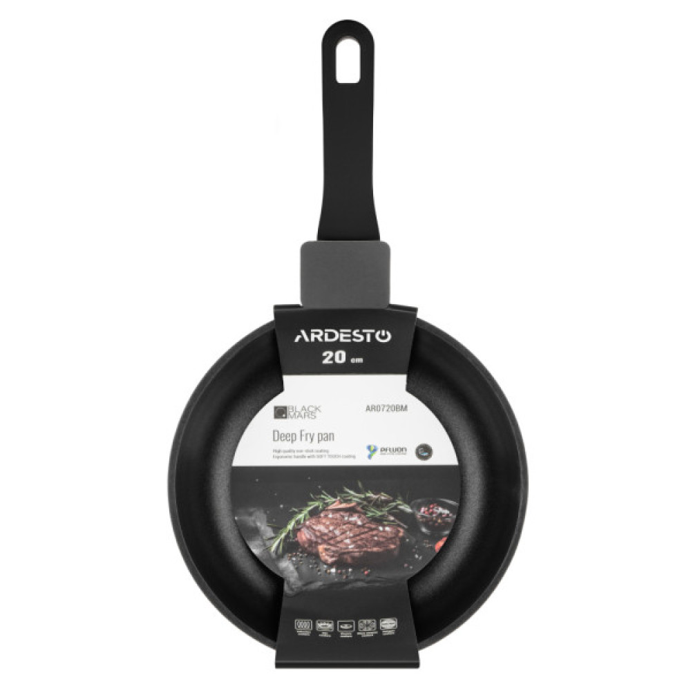 Сковорода ARDESTO Black Mars Mira, 20см, алюміній, чорний (AR0720BM)