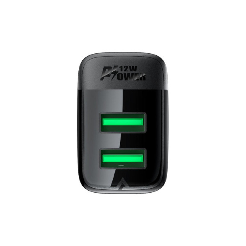 Зарядний пристрій Acefast 2xUSB 12W A86 black (6974316283270)