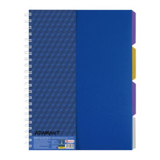 Блокнот Optima A4 Adamant пластикова обкладинка, з розділювачами та перфорацією, 120 аркушів, клітинка синій (O20843-02)