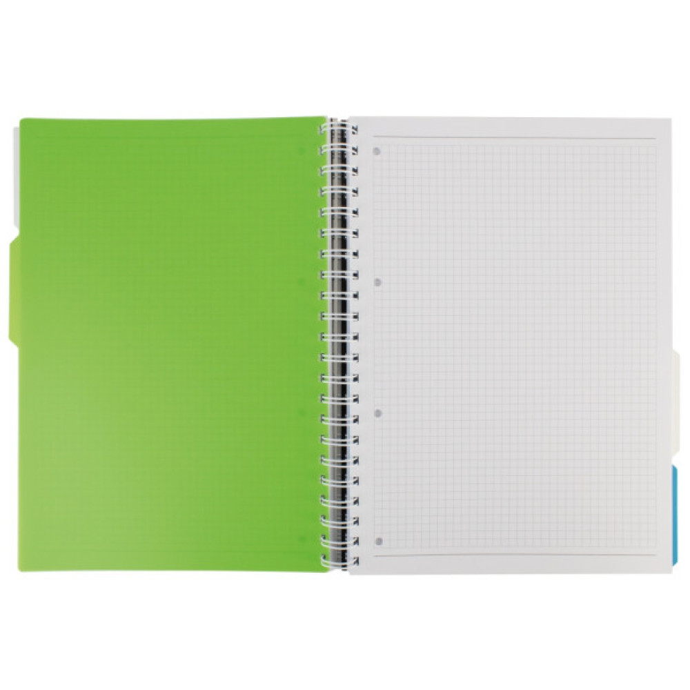 Блокнот Optima A4 Adamant пластикова обкладинка, з розділювачами та перфорацією, 120 аркушів, клітинка синій (O20843-02)