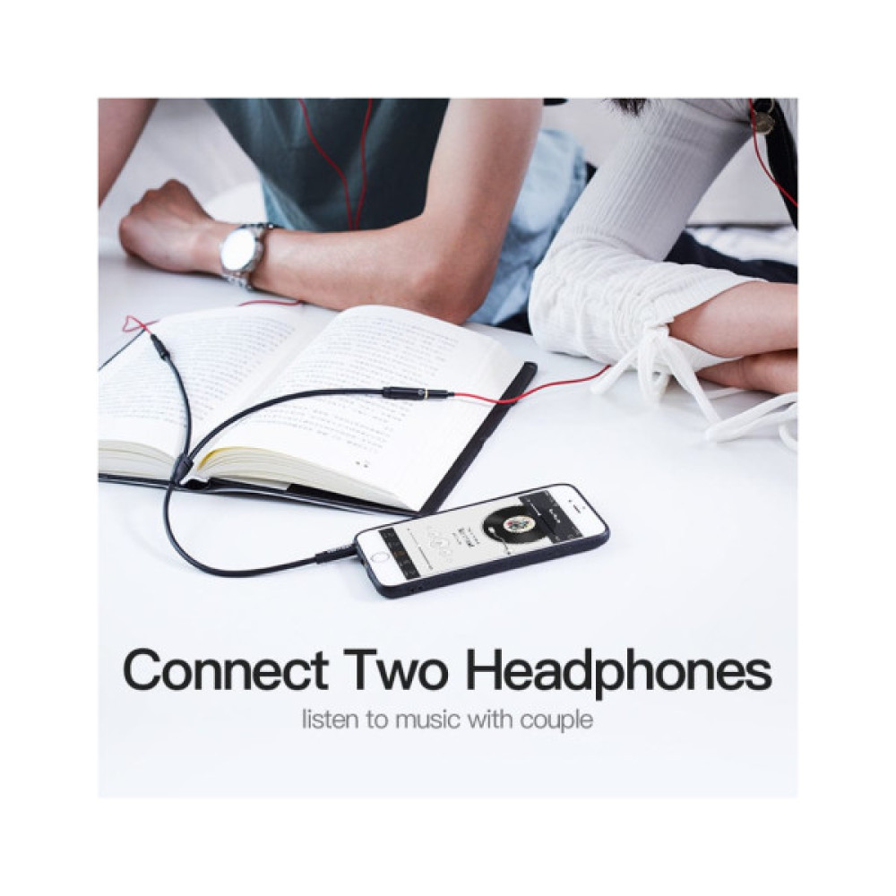 Кабель мультимедійний 3.5mm M to 2x3.5mm F 0.3m VENTION (BBSBY)