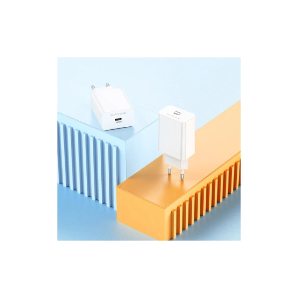 Зарядний пристрій BOROFONE BA21A USB-C PD20W white (6941991111402)