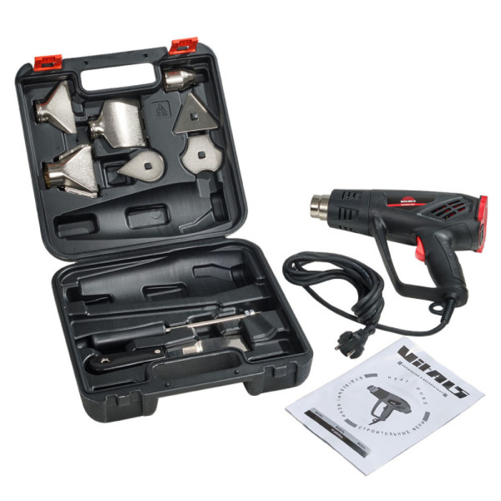 Будівельний фен Vitals Professional, TF 208JSce, 2000W, 50–600°C, 120–600л/год, 0.86кг (57229)