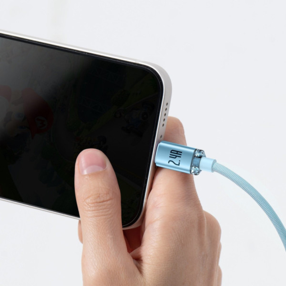 Дата кабель USB 2.0 AM to Lightning 2.0m 2.4A sky blue Baseus (CAJY001203)