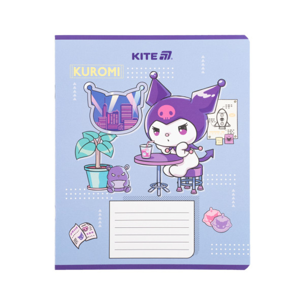 Зошит Kite Kuromi, 18 аркушів, клітинка (HK25-236-1)