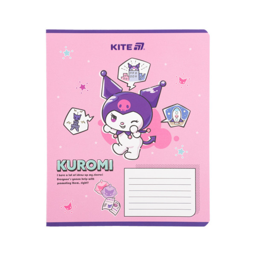 Зошит Kite Kuromi, 18 аркушів, клітинка (HK25-236-1)