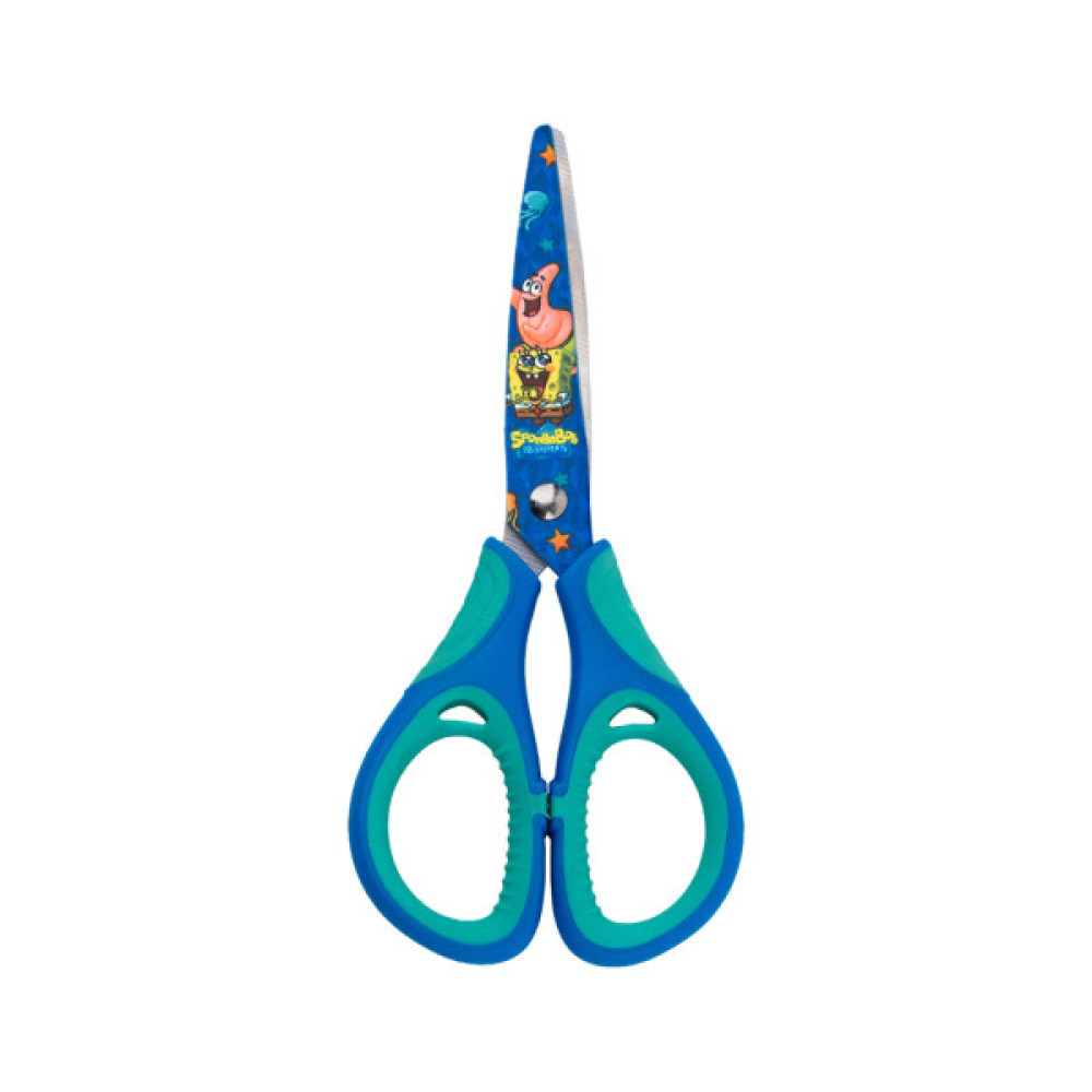 Ножиці Kite дитячі з гумовими вставками і малюнком на лезі Sponge Bob 13 см (SB25-148)