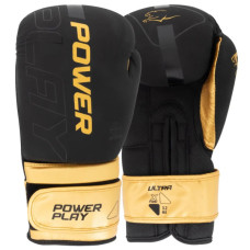 Боксерські рукавички PowerPlay 3024 Ultra Mat Чорно-Золоті 8 унцій (PP_3024_8oz_Bl/Gold)