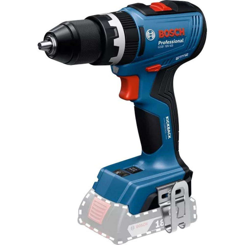 Шурупокрут-дриль акумуляторний Bosch Professional GSB 18V-65 18В 31·65Нм 0-2100об·хв 1.12кг без АКБ та ЗП