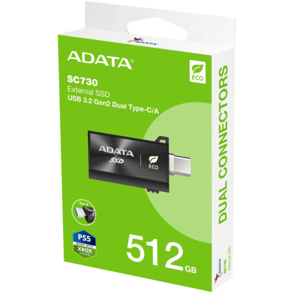 Накопичувач SSD USB 3.2 512GB SC730 ADATA (SC730-512G-CACTI)