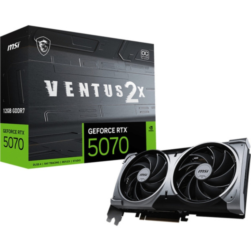 Відеокарта MSI GeForce RTX5070 12Gb VENTUS 2X OC (RTX 5070 12G VENTUS 2X OC)