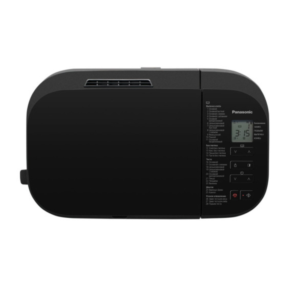 Хлібопічка Panasonic 550Вт, програм-28, макс.вага -1.25кг, форма-прямокутник, пластик, чорний