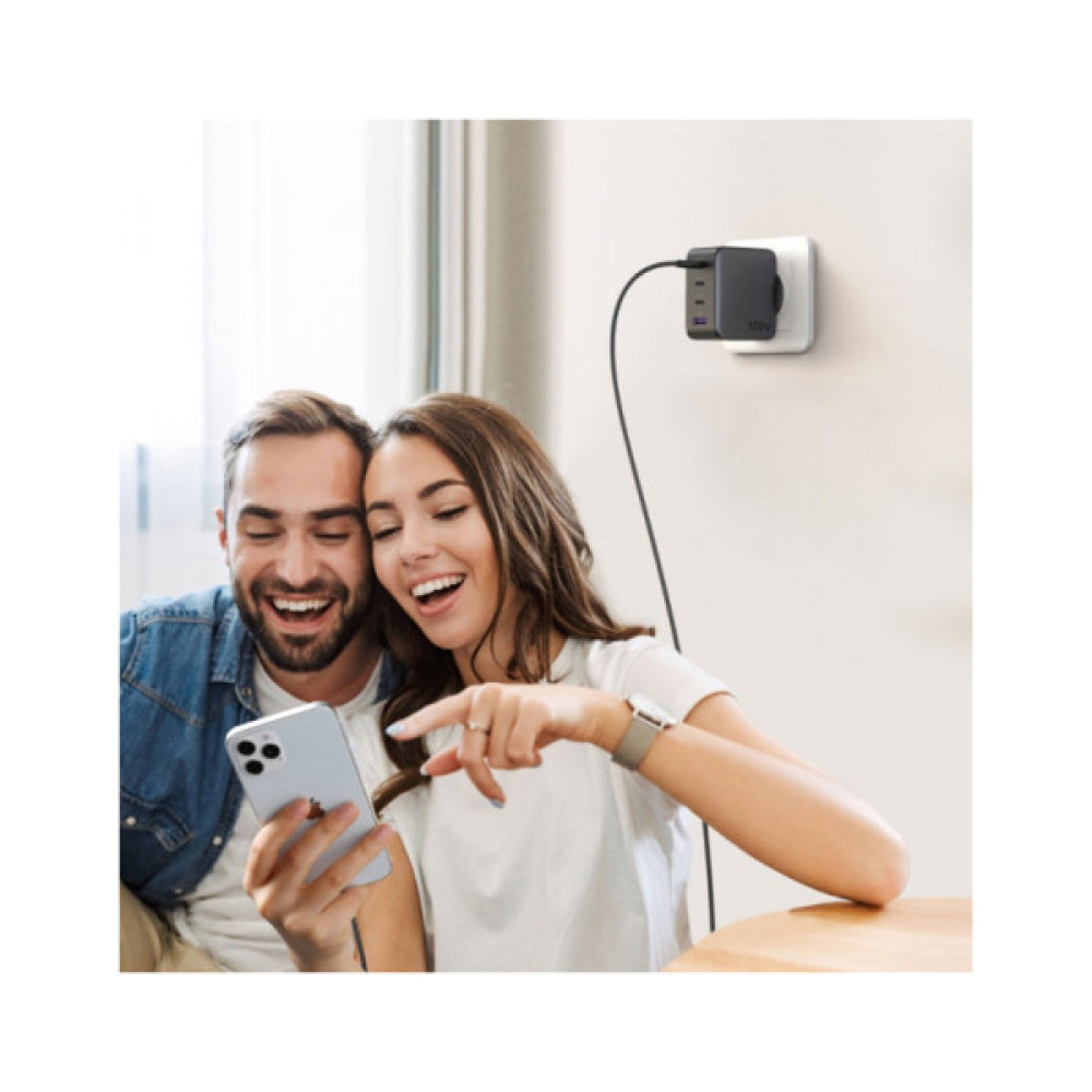 Зарядний пристрій Ugreen 4xUSB 100W (3xUSB-C+USB-A) Gan Tech Fast GAN Charger black CD226 (40747)