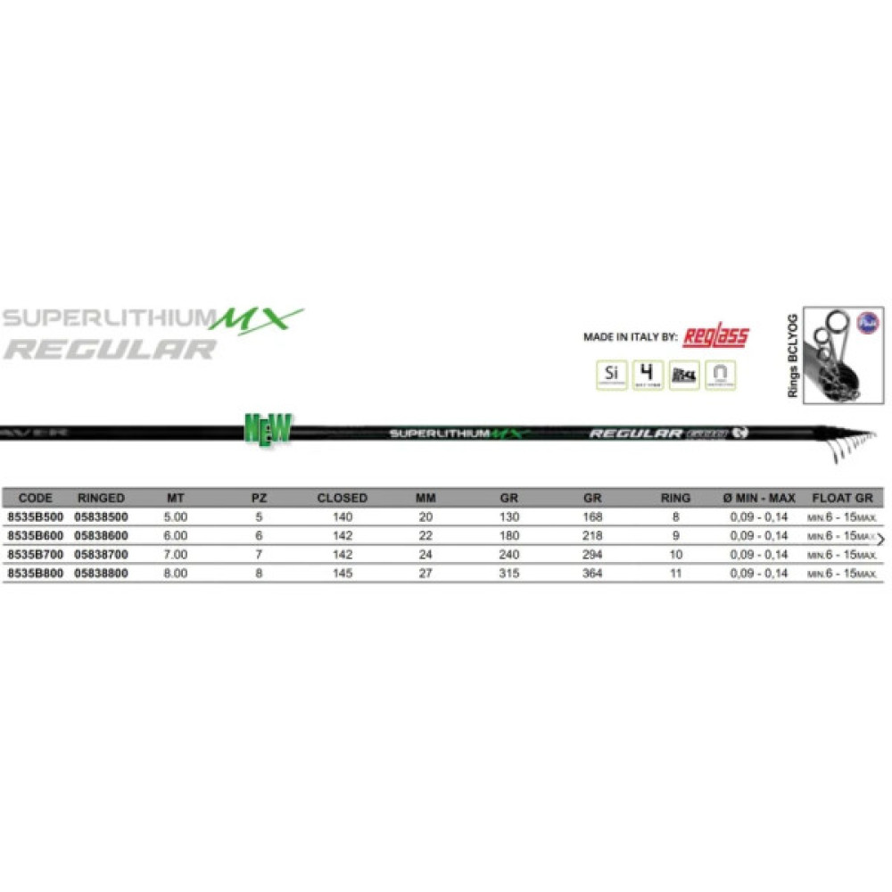 Вудилище Maver Superlithium Regular MX Bolo 6.00m (1300.39.19)