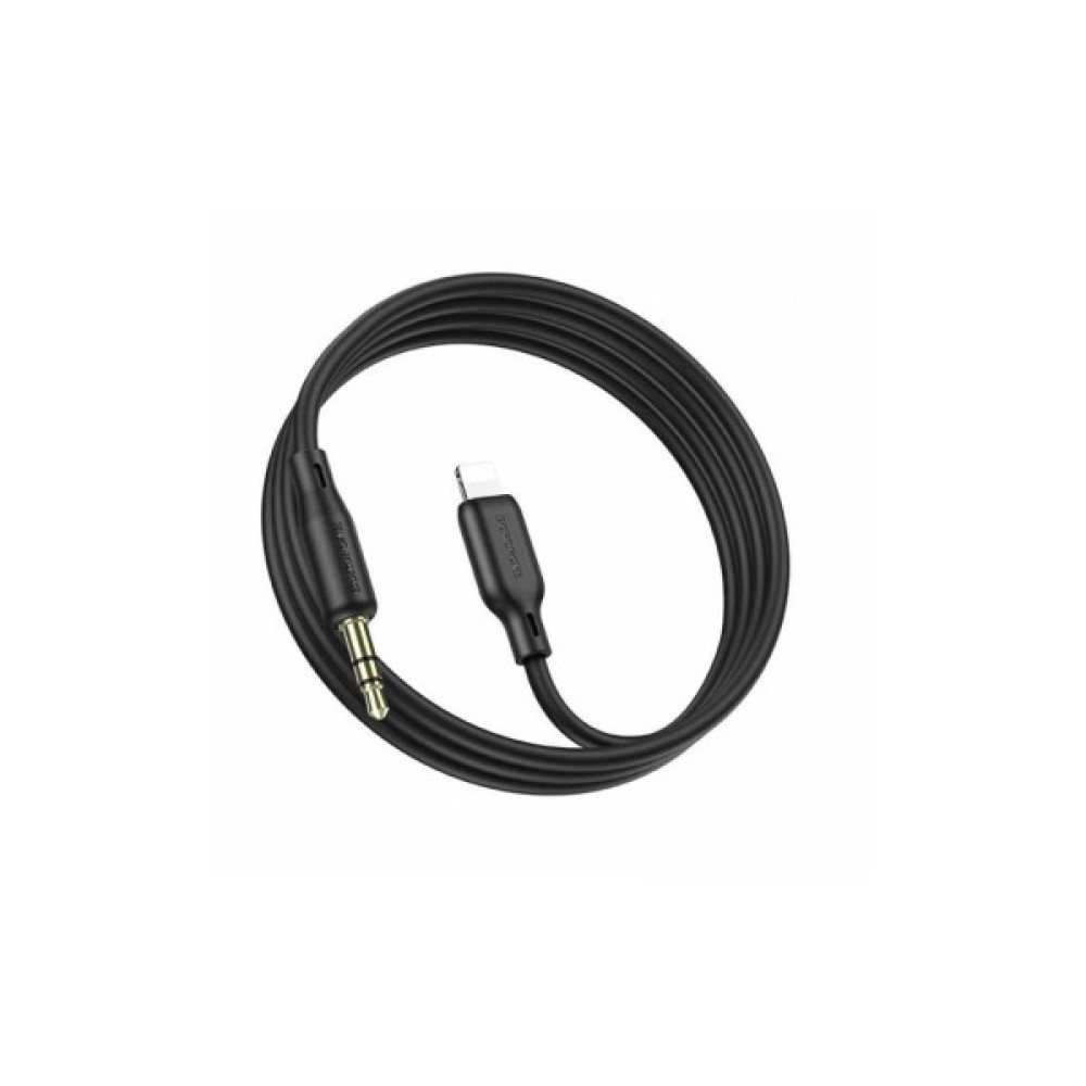 Кабель мультимедійний Lightning to 3.5mm M 1.0m silicone black BOROFONE (6941991101045)