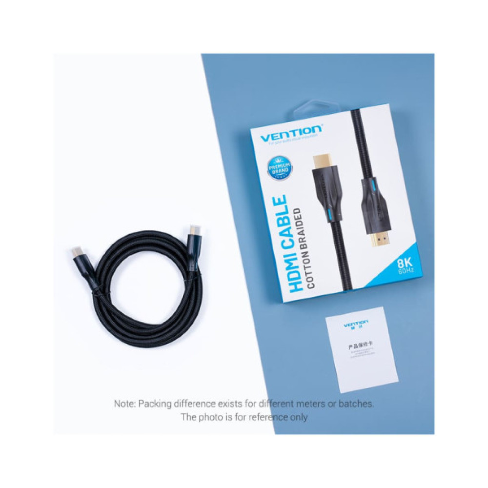 Кабель мультимедійний HDMI M to HDMI M 5.0m 8K cotton braided black Vention (AAUBJ)