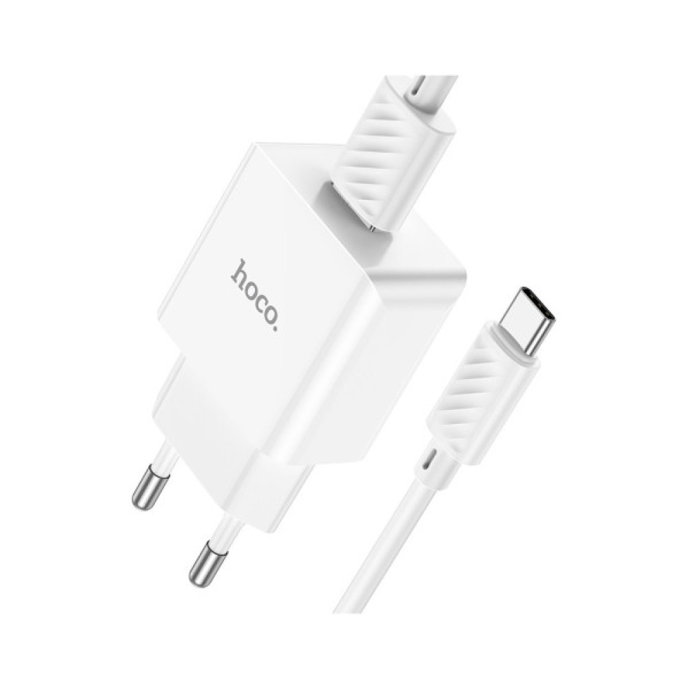 Зарядний пристрій HOCO C106A Leisure USB + cable USB to USB-C 10.5W White (6931474783912)