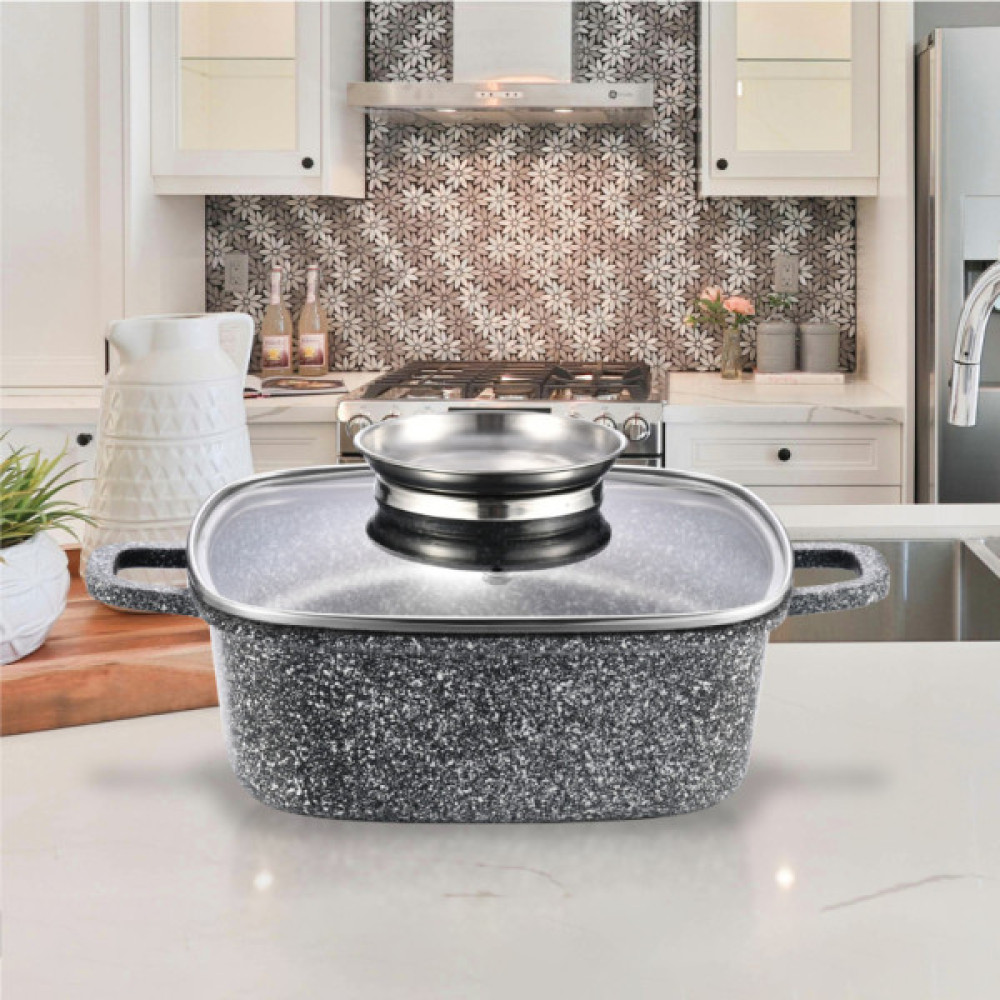 Каструля Gusto квадратна покриття Ceramic Snow 4,4 л (GT-2704-24)
