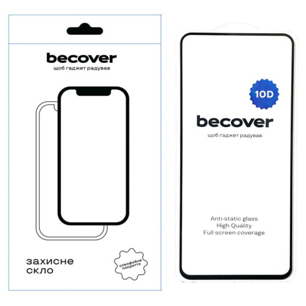 Скло захисне BeCover Infinix Hot 40 (X6836) 10D Black (711335) Скло захисне BeCover Infinix Hot 40 (X6836) 10D Black (711335)