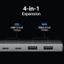 Концентратор Ugreen USB-C to 2xUSB 3.2 + 2xUSB-C 10Gbps CM480 gray (30758)