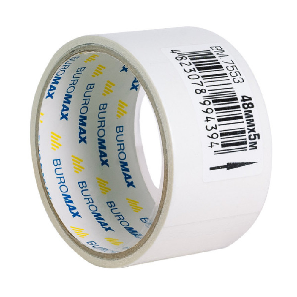 Скотч Buromax двосторонній на паперовій основі 48 мм х 5 м (BM.7553)