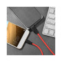 Дата кабель USB 2.0 AM to USB-C 1.0m 2A silicone X21 black+red HOCO (6957531071419)