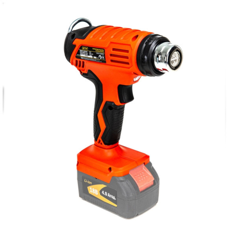 Будівельний фен GTM HGC18/550, 18V, 350/550С, 160/200л/хв (без АКБ та ЗП) (HGC18/550_BARE TOOL)