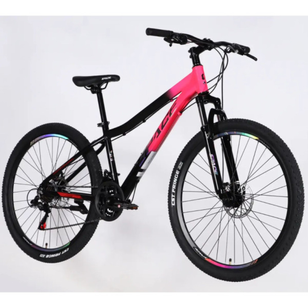 Велосипед Space 27.5" LYRA DD FR рама-15" AL 2026 рожево-чорний (OPS-SP-27.5-094)